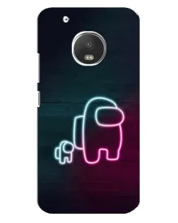 Чехол для Motorola MOTO G5 с картинкой «Among Us неон-арт»