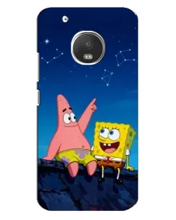 Чехол для Motorola MOTO G5 с картинкой «Губка Боб и Патрик ночью»