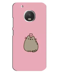 Чехол для Motorola MOTO G5 с картинкой «Pusheen сердце»