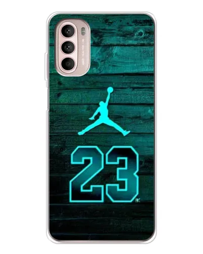 Чехол для Motorola MOTO G52 с картинкой «Jordan Cyan 23»