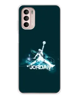 Чехол для Motorola MOTO G52 с картинкой «Jordan Blue Fire»