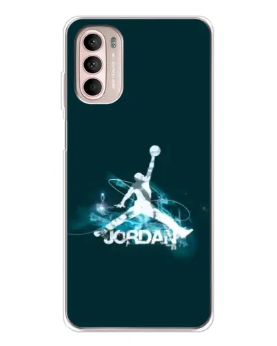 Чехол для Motorola MOTO G52 с картинкой «Jordan Blue Fire»