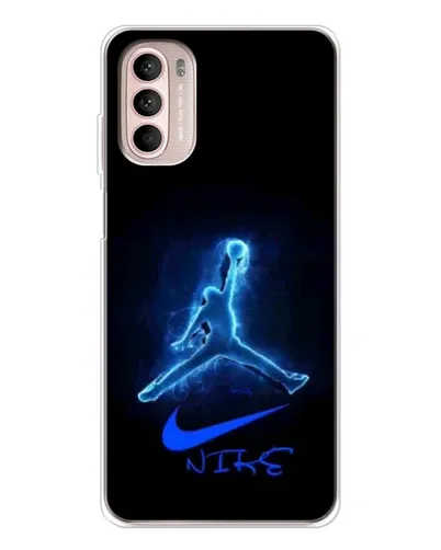 Чехол для Motorola MOTO G52 с картинкой «Jordan Neon Blue»