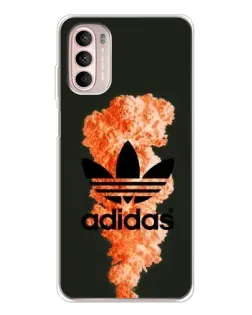 Чехол для Motorola MOTO G52 с картинкой «Оранжевый дым Adidas»