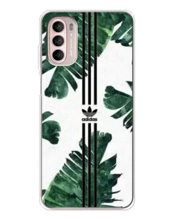 Чехол для Motorola MOTO G52 с картинкой «Пальмовые листья адидас»