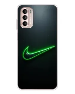 Чехол для Motorola MOTO G52 с картинкой «Неоновый контур Nike»