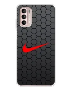 Чехол для Motorola MOTO G52 с картинкой «Nike — карбоновая сетка»