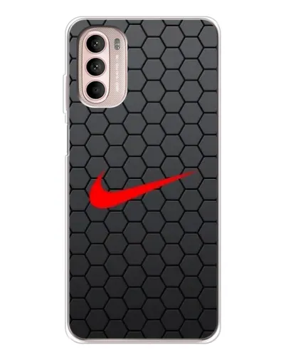 Чехол для Motorola MOTO G52 с картинкой «Nike — карбоновая сетка»