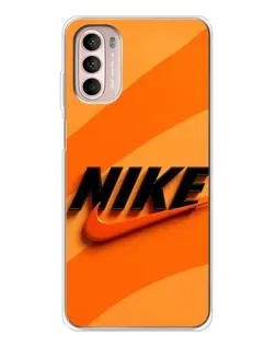 Чехол для Motorola MOTO G52 с картинкой «Оранжевый драйв Nike»
