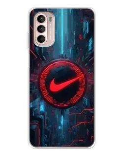Чехол для Motorola MOTO G52 с картинкой «Техногенный стиль Nike»