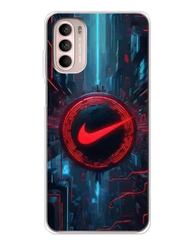 Чехол для Motorola MOTO G52 с картинкой «Техногенный стиль Nike»