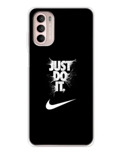 Чехол для Motorola MOTO G52 с картинкой «Текстовый принт Nike»