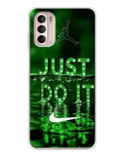 Чехол для Motorola MOTO G52 с картинкой «Зеленый неоновый Nike»