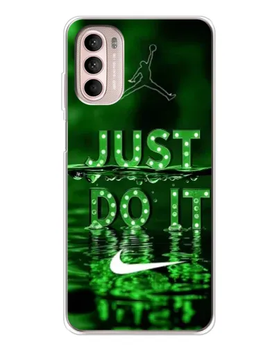 Чехол для Motorola MOTO G52 с картинкой «Зеленый неоновый Nike»