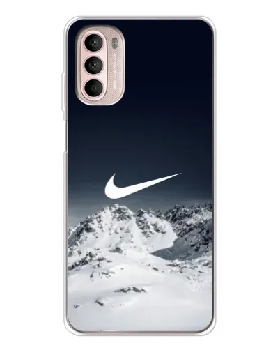 Чехол для Motorola MOTO G52 с картинкой «Nike — зимние горы»