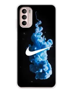 Чехол для Motorola MOTO G52 с картинкой «Nike и синий дым»
