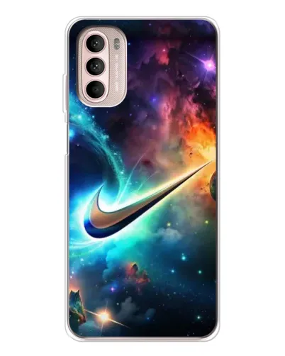 Чехол для Motorola MOTO G52 с картинкой «Космический Nike Swoosh»