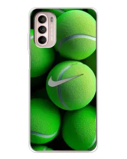 Чехол для Motorola MOTO G52 с картинкой «Теннисные мячи Найк»