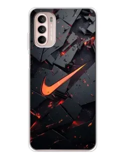 Чехол для Motorola MOTO G52 с картинкой «Nike — эффект разломов»