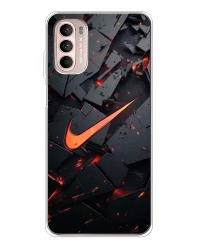 Чехол для Motorola MOTO G52 с картинкой «Nike — эффект разломов»