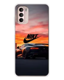 Чехол для Motorola MOTO G52 с картинкой «Nike и суперкар»