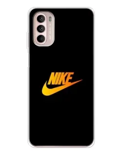 Чехол для Motorola MOTO G52 с картинкой «Золотой логотип Nike»