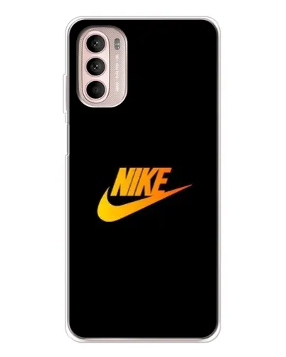 Чехол для Motorola MOTO G52 с картинкой «Золотой логотип Nike»