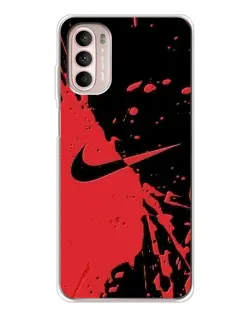 Чехол для Motorola MOTO G52 с картинкой «Красные брызги Nike» Чехол для Motorola MOTO G52 с картинкой «Красные брызги Nike»