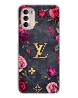 Чехол для Motorola MOTO G52 с картинкой «Цветочный Louis Vuitton»