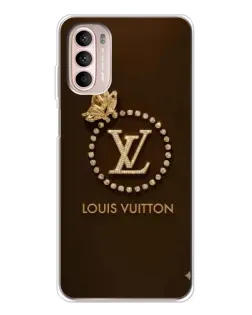 Чехол для Motorola MOTO G52 с картинкой «LV — золотая печать»