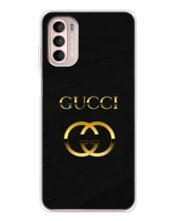 Чехол для Motorola MOTO G52 с картинкой «Золотой логотип Gucci»