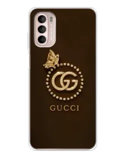 Чехол для Motorola MOTO G52 с картинкой «Gucci — золотая бабочка»