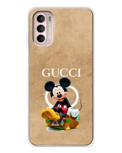 Чехол для Motorola MOTO G52 с картинкой «Микки Маус Gucci — крафт» Чехол для Motorola MOTO G52 с картинкой «Микки Маус Gucci — крафт»