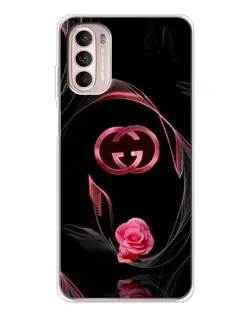 Чехол для Motorola MOTO G52 с картинкой «Gucci — неоновая роза»