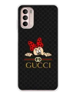 Чехол для Motorola MOTO G52 с картинкой «Минни Маус Gucci — черный»