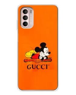 Чохол для Motorola MOTO G52 з картинкою «Міккі Маус Gucci — помаранч» Чохол для Motorola MOTO G52 з картинкою «Міккі Маус Gucci — помаранч»