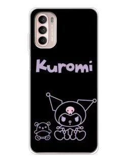 Чехол для Motorola MOTO G52 с картинкой «Kuromi — черный минимализм»