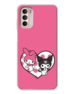 Чехол для Motorola MOTO G52 с картинкой «Kuromi и My Melody»