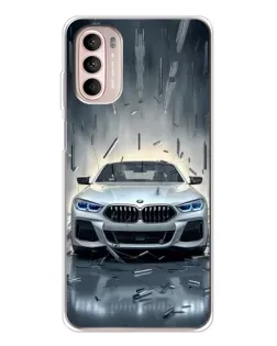 Чехол для Motorola MOTO G52 с картинкой «BMW в свете фар»