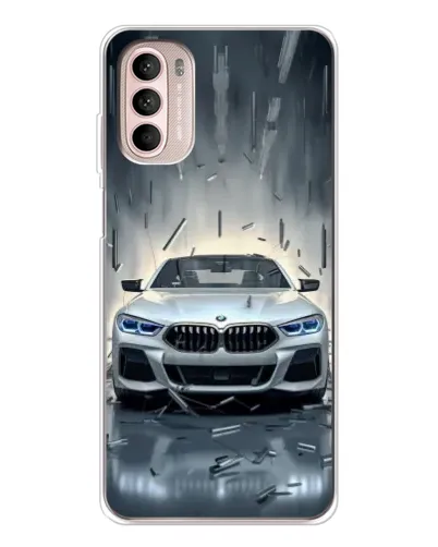 Чехол для Motorola MOTO G52 с картинкой «BMW в свете фар»