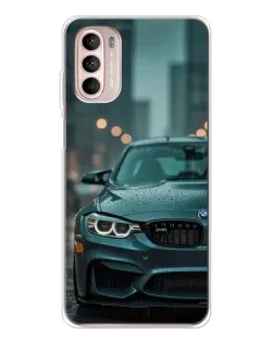 Чехол для Motorola MOTO G52 с картинкой «BMW в огнях города»