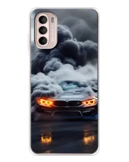 Чехол для Motorola MOTO G52 с картинкой «BMW в дыму»