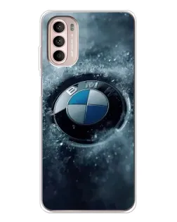 Чехол для Motorola MOTO G52 с картинкой «Логотип BMW — лед»