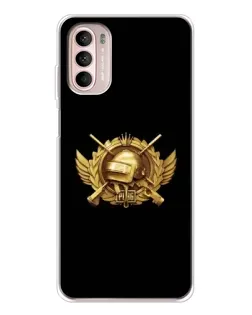 Чехол для Motorola MOTO G52 с картинкой «PUBG — оранжевый градиент»