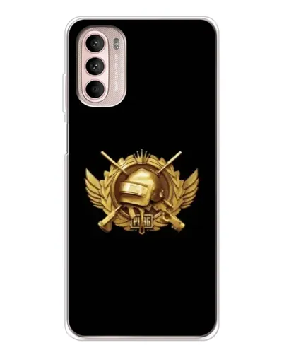 Чехол для Motorola MOTO G52 с картинкой «PUBG — оранжевый градиент»