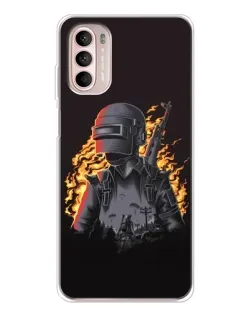 Чехол для Motorola MOTO G52 с картинкой «PUBG — огненный силуэт» Чехол для Motorola MOTO G52 с картинкой «PUBG — огненный силуэт»