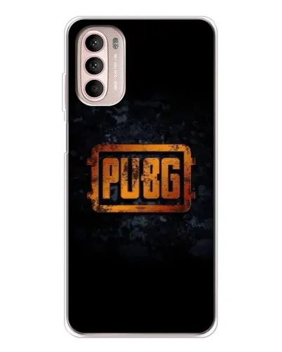 Чехол для Motorola MOTO G52 с картинкой «PUBG — золотой логотип»