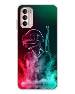 Чехол для Motorola MOTO G52 с картинкой «PUBG — огненный воин» Чехол для Motorola MOTO G52 с картинкой «PUBG — огненный воин»