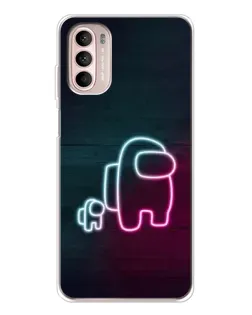 Чехол для Motorola MOTO G52 с картинкой «Among Us неон-арт»