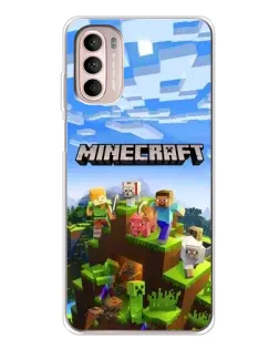 Чехол для Motorola MOTO G52 с картинкой «Minecraft классический мир»